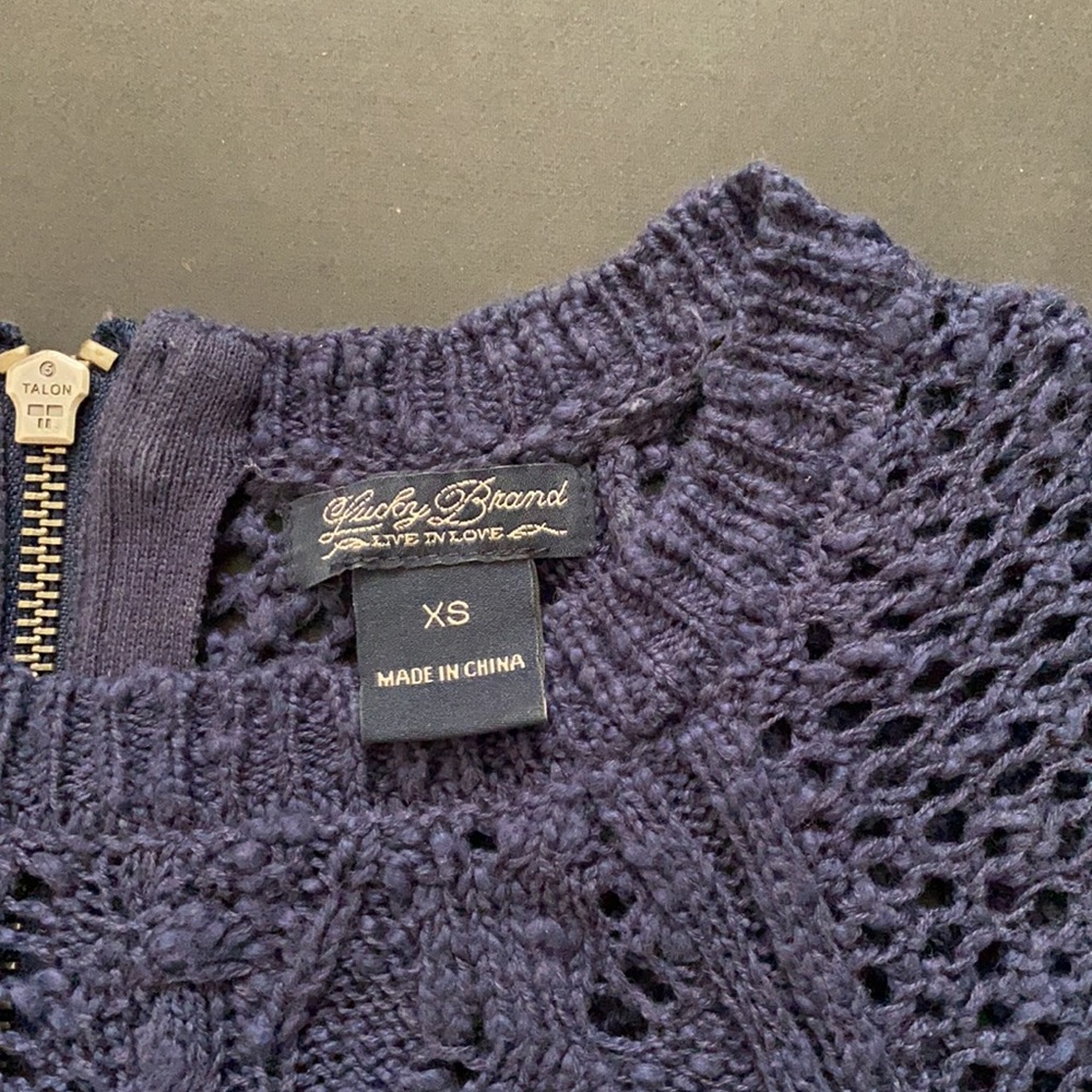 Cardigan Sweater In Navy Color - Picture 3 of 4